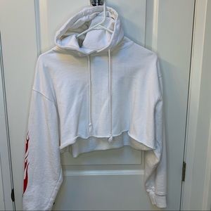 Brandy Melville flames cropped hoodie
